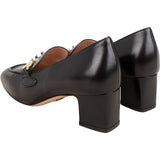 Gucci Black Brushed Leather Interlocking G Mid-Heel Loafers (34,5)