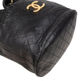 Chanel Quilted Lambskin CC Drawstring Bucket Crossbody Bag