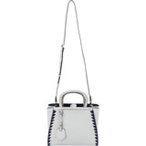 Fendi Blue Leather FF 2Jours Whipstitch Tote Handbag