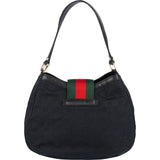 Gucci Monogram GG New Ladies Web Hobo Shoulder Bag