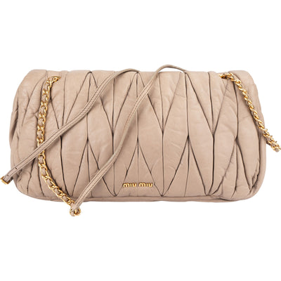 Miu Miu Matelassé Nappa Leather Shoulder Crossbody Bag