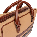 Yves Saint Laurent Canvas Greek Key Briefcase Handbag