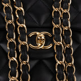 Chanel Quilted Lambskin Jumbo Double Flap Crossbody Bag