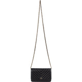 Chanel Quilted Chevron Lambskin Wallet on Chain Crossbody Bag