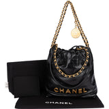 Chanel 22 Stitching Lambskin Small Drawstring Crossbody Bag