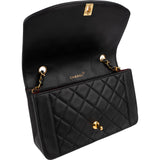 Chanel Quilted Lambskin 24K Gold Diana Single Flap Crossbody Bag