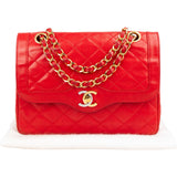 Chanel Quilted Lambskin Bicolor Double Flap Crossbody Bag