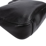 Gucci Black Leather Bamboo Top Handle Shoulder Bag