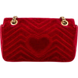 Gucci Velvet Matelassé GG Marmont Crossbody Bag