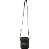 Gucci Pebbled Leather Vintage Emblem Small Crossbody Bag