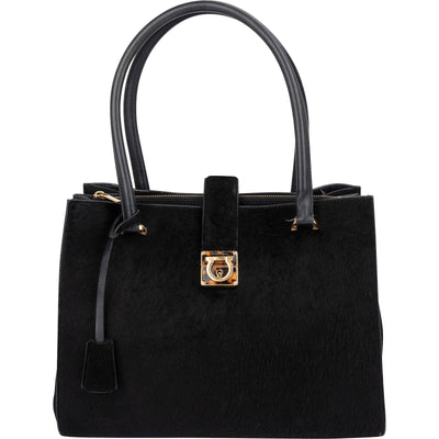 Salvatore Ferragamo Pony Hair Gancini Tote Handbag