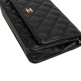 Chanel Quilted Caviar Leather Wallet On Chain Crossbody Bag