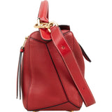 Loewe Red Grained Calfskin Puzzle Crossbody Handbag
