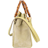 Gucci Suede Bamboo Handle Small Handbag