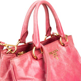 Prada Pink Vitello Lux Shine Leather Tote Handbag