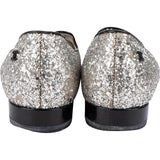Chanel Glitter Patent Leather Glitter Cap Toe Loafers (34,5)
