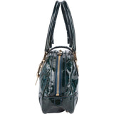 Gucci Monogram Patent Leather Horsebit Boston Handbag