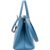 Prada Blue Saffiano Leather Galleria Handbag