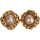 Chanel Rope-Effect Pearl Clip-On Earrings