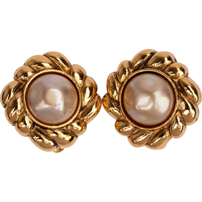 Chanel Rope-Effect Pearl Clip-On Earrings