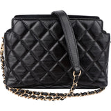 Chanel Quilted Lambskin Camera Pouch Heart Chain Crossbody Bag