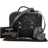 Chanel Caviar Leather Filigree Vanity Case Crossbody Bag