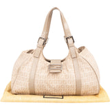 Fendi Monogram Zucca Baguette Buckle Shoulder Bag