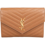 Saint Laurent Grain de Poudre Leather Clutch