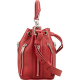 Yves Saint Laurent Red Leather Small Emmannuelle Rider Zipped Bucket Crossbody Handbag