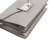 Prada Grey Saffiano Leather Lock Crossbody Bag