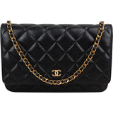 Chanel Quilted Caviar Leather Wallet On Chain Crossbody Bag