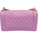 Chanel Quilted Caviar Leather Medium Boy  Single Flap Crossbody Bag