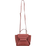 Céline Red Grained Calfskin Nano Belt Handbag