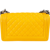 Chanel Quilted Lambskin Medium Boy Single Flap Crossbody Bag