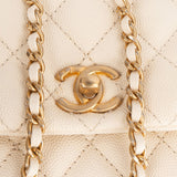 Chanel Quilted Caviar Leather Top Handle Single Flap Crossbody Handbag