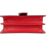 Gucci Red Grained Leather Interlocking GG Crossbody Bag
