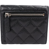 Chanel Quilted Caviar Leather CC Classic Compact Flap Wallet