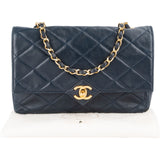 Chanel Quilted Lambskin 24K Gold Single Flap Crossbody Bag