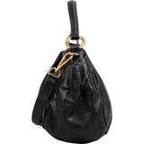 Prada Nappa Leather Gathered Hobo Shoulder Bag
