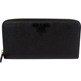 Prada Saffiano Leather Zip Around Wallet