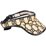 Multicolor Leather Raffia GG Visor Hat (59 cm)