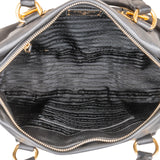 Prada Soft Black Calf Leather Handle Satchel Handbag