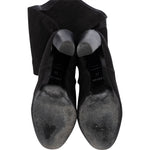 [🔄️B12 / F15] Hermès Black Cotton Knee High Boots - vintageandkickz