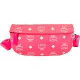 MCM Neon Pink Leather Visetos Belt Crossbody Bag