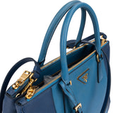 Prada Two Tone Saffiano Leather Galleria Handbag