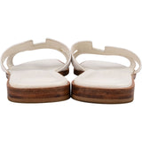 Hermès White Leather Oran Sandals (36)