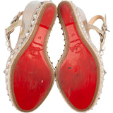 Christian Louboutin Multicolor Patent Leather Pyraclou Psychic 110 Wedge Sandals (37)