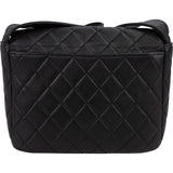Chanel Quilted Leather Palladium Messenger Shoulder Bag