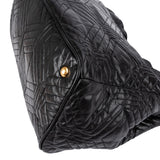 Miu Miu Black Matelassé Nappa Leather Tote Handbag
