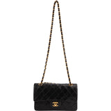 Chanel Quilted Lambskin 24K Gold Small Double Flap Shoulder Bag
